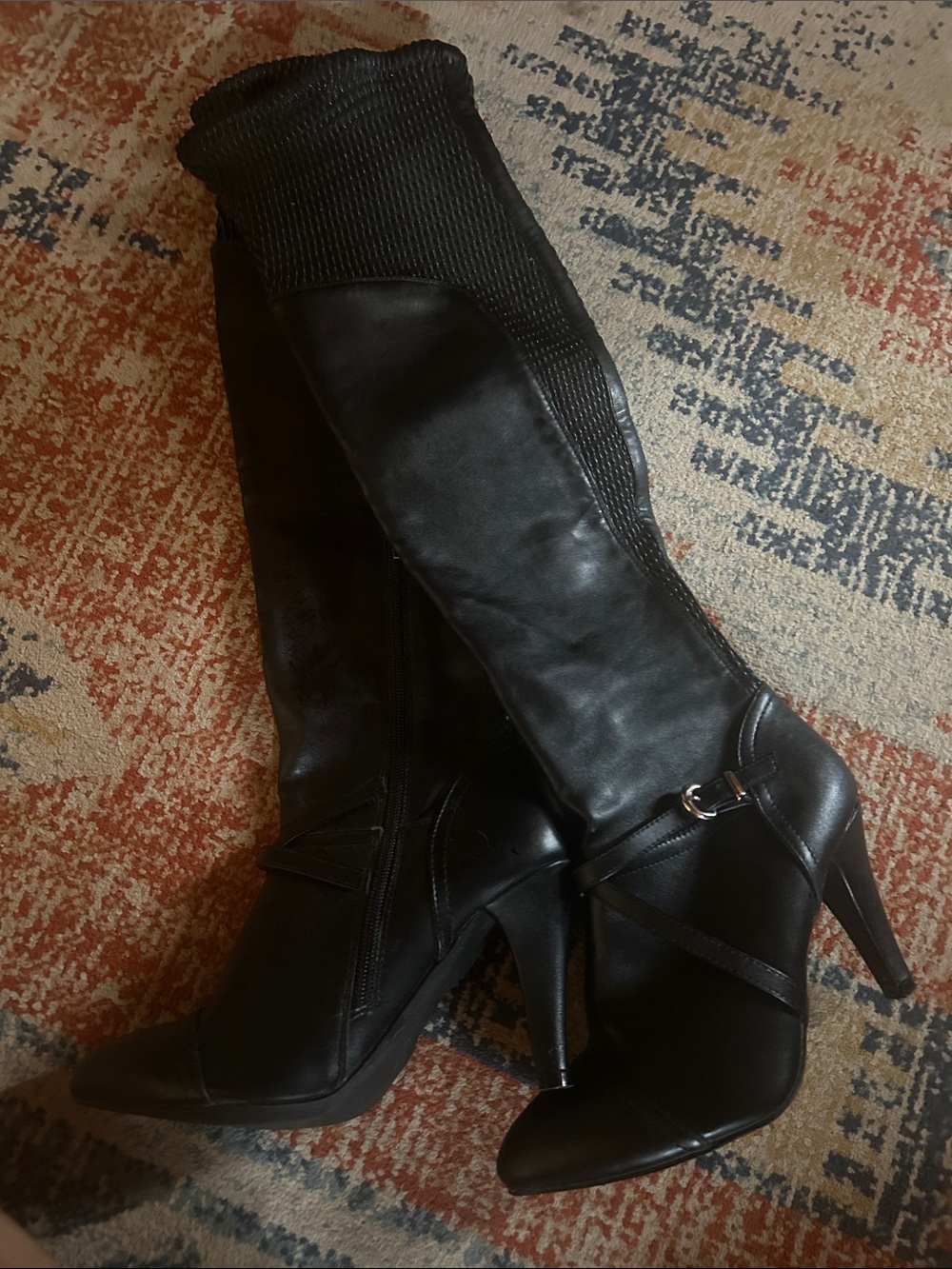 bucco Black Over-the-Knee Stiletto Boots